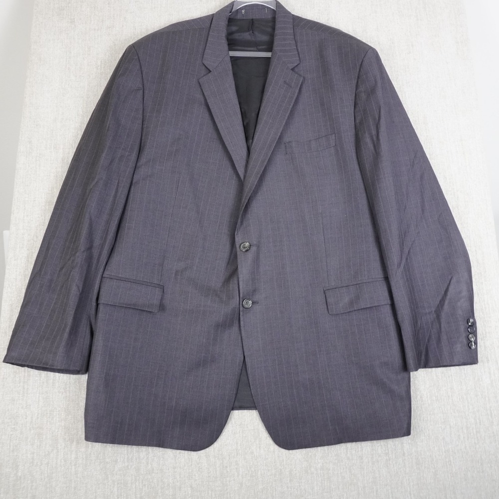 Lauren Ralph Lauren Mens 50R Black Pinstripe 100% Wool Blazer Sport Coat Jacket